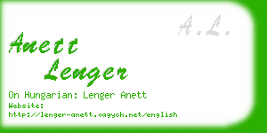 anett lenger business card